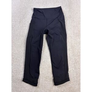 Lululemon All the Right Places Crop II Black Mesh Pocket Leggings Size 4